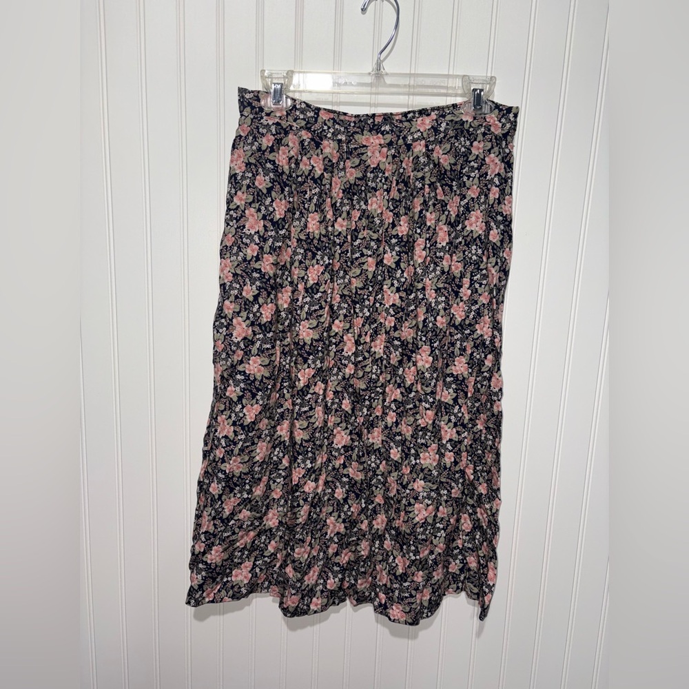 Vintage Charles Scott Floral Midi Skirt| Size Large